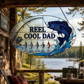 Custom Reel Cool Dad Bass Fishing Suncatcher - Personalized Fishing Themed Acrylic Window Hanging Art for Father's Day and Outdoorsmen