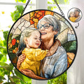 Custom Photo Portrait Suncatcher Personalized Stained Glass Window Hanging for Mom Grandma and Family Gift