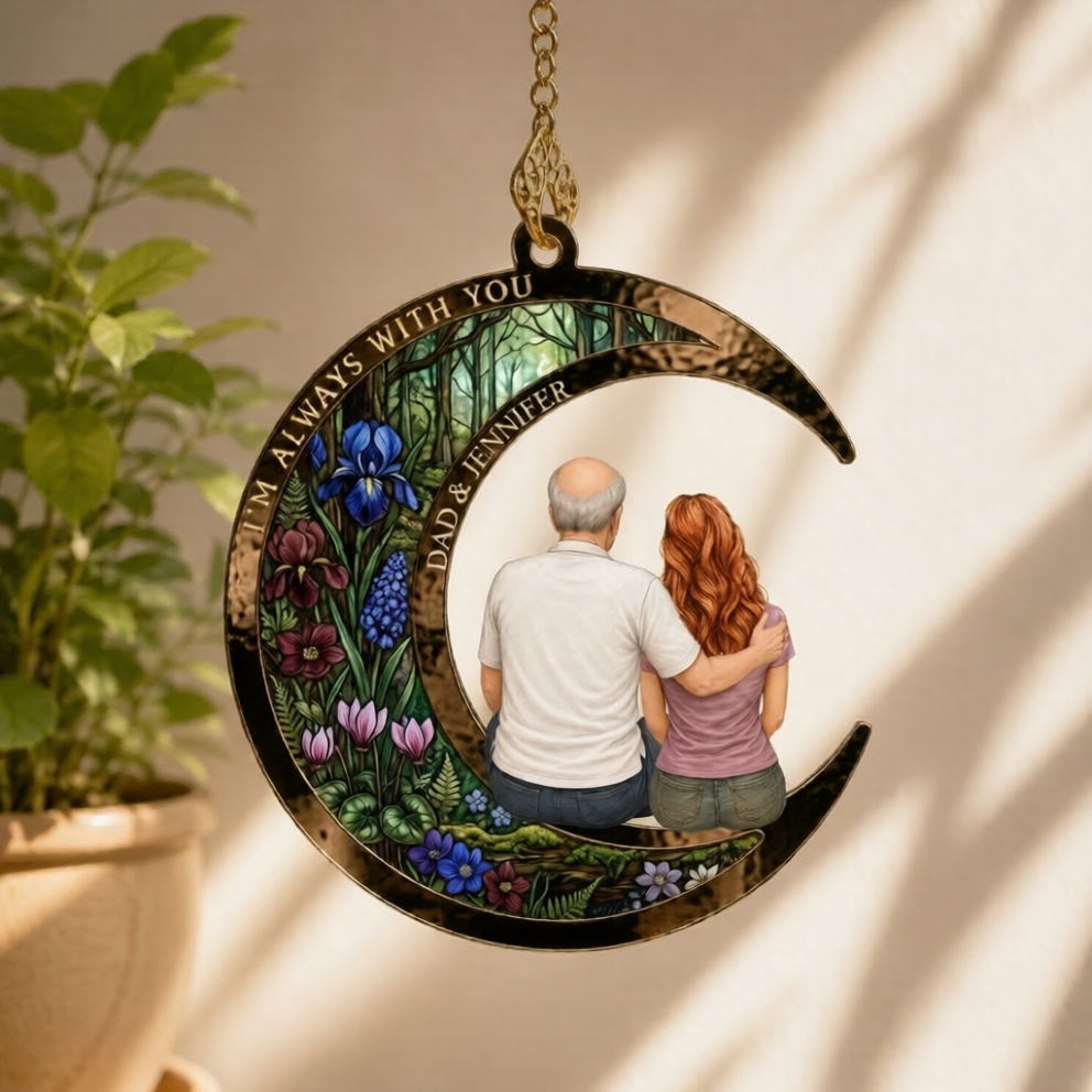 Personalized Always With You Memorial Suncatcher - Custom Stained Glass Sympathy Gift for Window - Bereavement Remembrance Decor