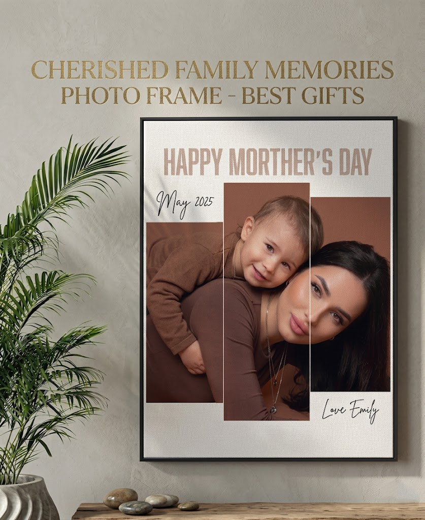 Cherished Family Memories Photo Frame Canvas Wall Art, Personalized Picture Display, Custom Memory Keepsake, Durable Home Decoration