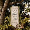 Personalized Wedding Welcome Sign Tapestry, Custom Couple Names Banner for Ceremony Entrance Backdrop and Reception Decor