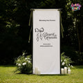 Personalized Wedding Entrance Banner Custom Names and Date Fabric Ceremony Sign for Reception Decor