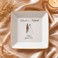 Personalized Wedding Plate Custom Couple Names Dish Ceramic Wedding Keepsake Gift Anniversary Memory Plate White Gold Decor