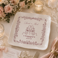 Personalized Engagement Plate Custom Couple Names Keepsake Dish Ceramic Wedding Memory Plate for Engagement Party Decor