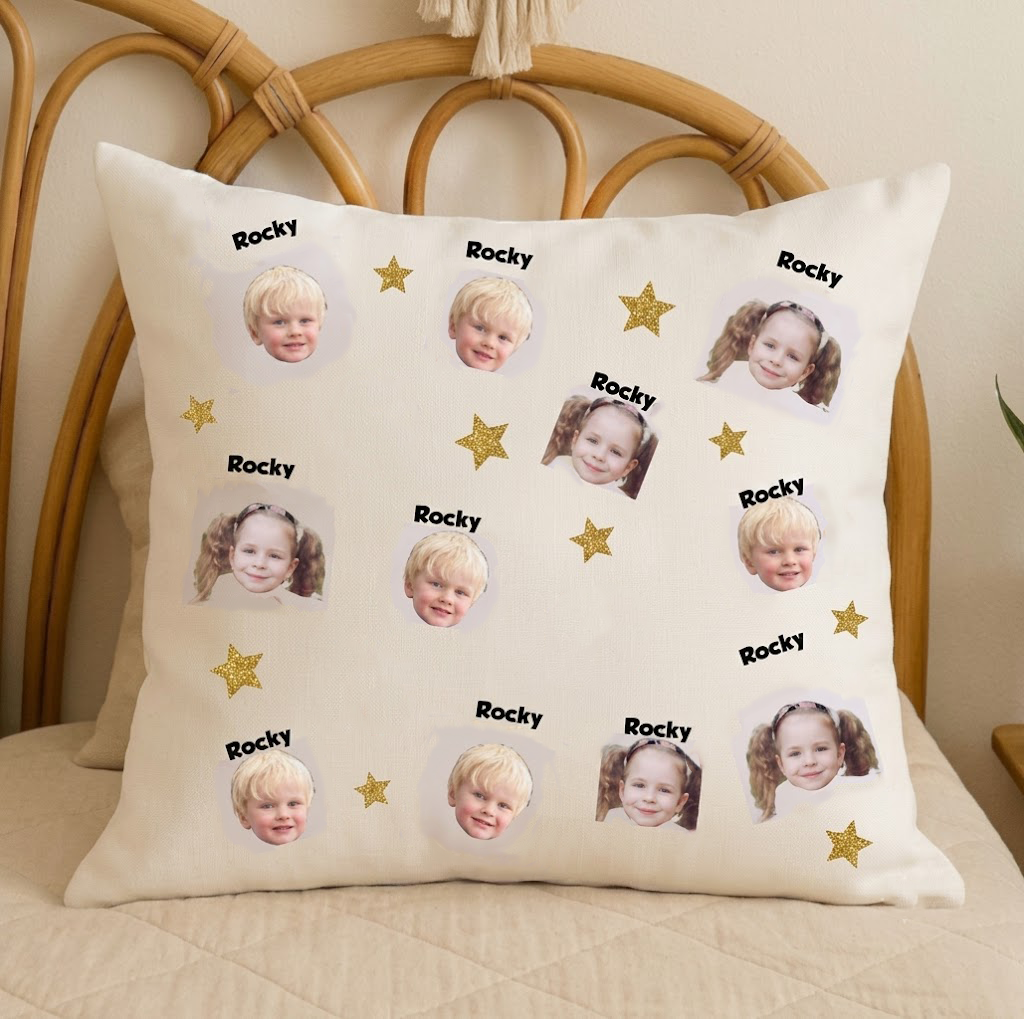 Personalized Custom Photo Face Pattern Pillow Cover Soft Decorative Cushion Case with Multi-Face Print for Home Decor and Unique Gifts