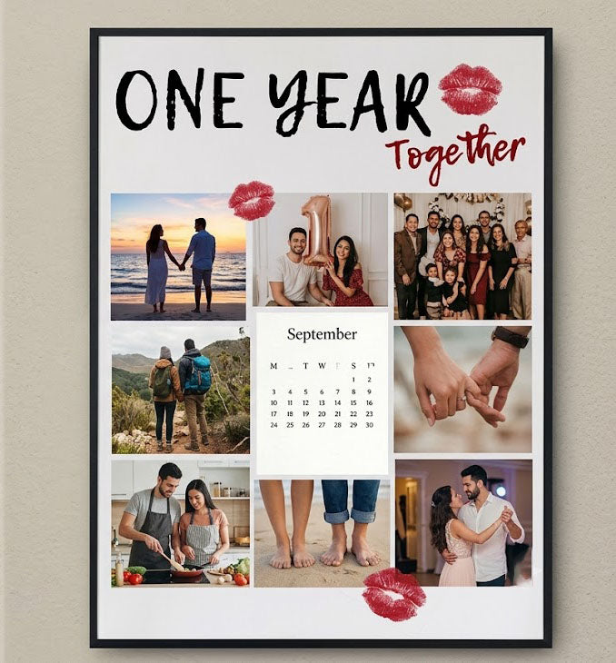Personalized Monthly Calendar Memory Art Poster Custom Photo Wall Decor Durable Canvas Print for Home Office Personal Gift