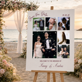 Personalized Wedding Welcome Sign Custom Photo Board Couple Collage Entrance Sign Wedding Reception Decor Photo Backdrop