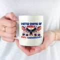 United States of America 250th Anniversary Mug Patriotic Eagle Coffee Mug USA 1776-2026 Celebration Cup Fourth of July Gift White Ceramic
