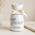 Custom Wedding Vase - Personalized Couple Names and Wedding Date Anniversary Keepsake Gift - White Ceramic Decorative Flower Vase