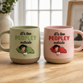 Custom Pottery Mug Its Too Peopley Outside Personalized Pet Lover Gift Ceramic Coffee Cup with Custom Dog Portrait and Name