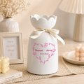 Personalized Anniversary Flower Vase - Custom Couple Names Ceramic Vase for Wedding and Home Decor - Durable White Pottery Floral Holder