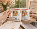 Set of 2 Personalized Photo Music Plaque Mugs for Wedding Songs, Custom Scannable Code Ceramic Coffee Cups, Anniversary Keepsake Gift