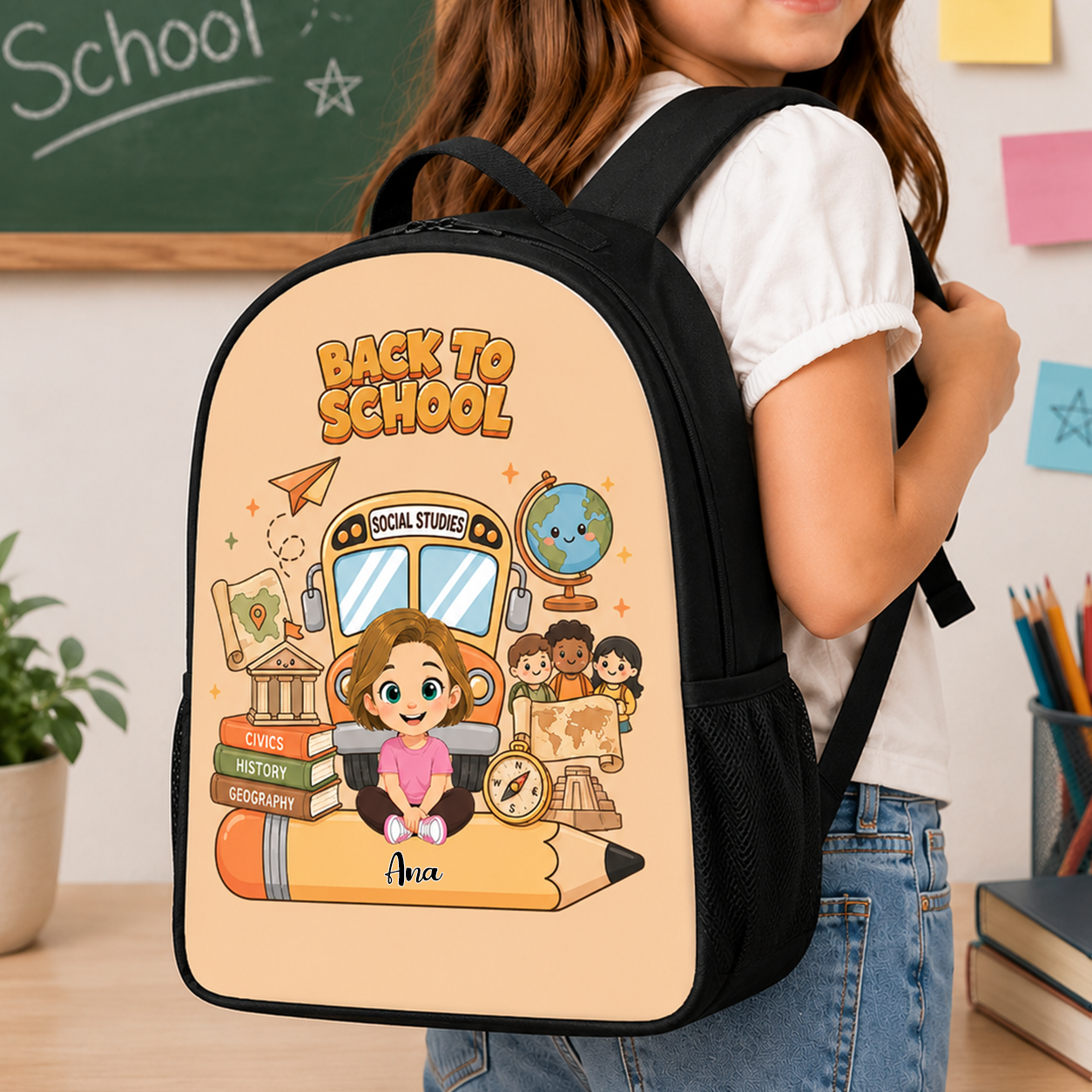 Personalized Back To School Backpack for Boys & Girls - Custom Name School Bookbag - Durable Student Backpack for Kids