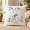 Personalized Love Story Pillow - Custom Couple Names Wedding Anniversary Throw Cushion - Romantic Gift for Couples