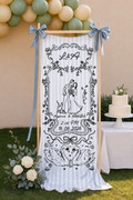 Personalized Wedding Botanical Monogram Banner Custom Couple Name Wedding Date Floral Tapestry Wall Hanging Ceremony Sign