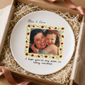 Personalized Mom Photo Jewelry Dish Custom Picture Ceramic Trinket Plate Keepsake Gift for Mother Birthday Mother's Day Jewelry Holder