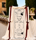 Personalized Gothic Romantic Wedding Banner Custom Name Ceremony Sign Dark Floral Fabric Backdrop for Reception and Photo Booth Events