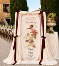 Personalized Wedding Cherub Watercolor Banner Custom Name and Date Ceremony Backdrop Lightweight Fabric Wall Hanging Decor