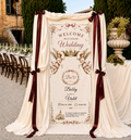 Personalized Royal Crown Wedding Banner Custom Names and Date Large Fabric Backdrop Ceremony Wall Decor Wedding Reception Sign